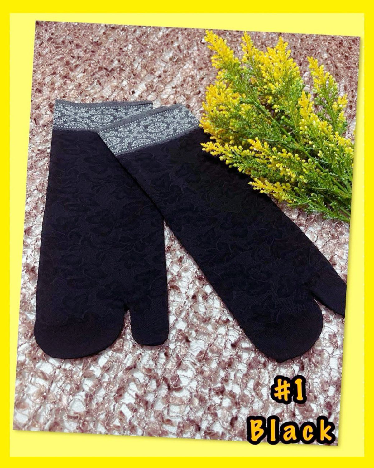 Assorted Floral Nylon Ankle Split Toe Socks (LGSK- 1004) (#LS- 2010)