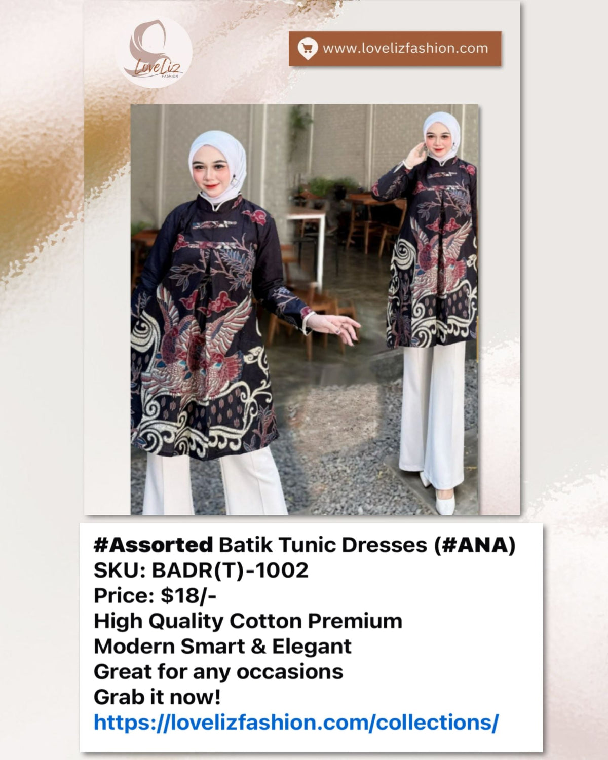 Assorted Batik Tunic Dresses (BADR(T)- 1002) (#ANA)