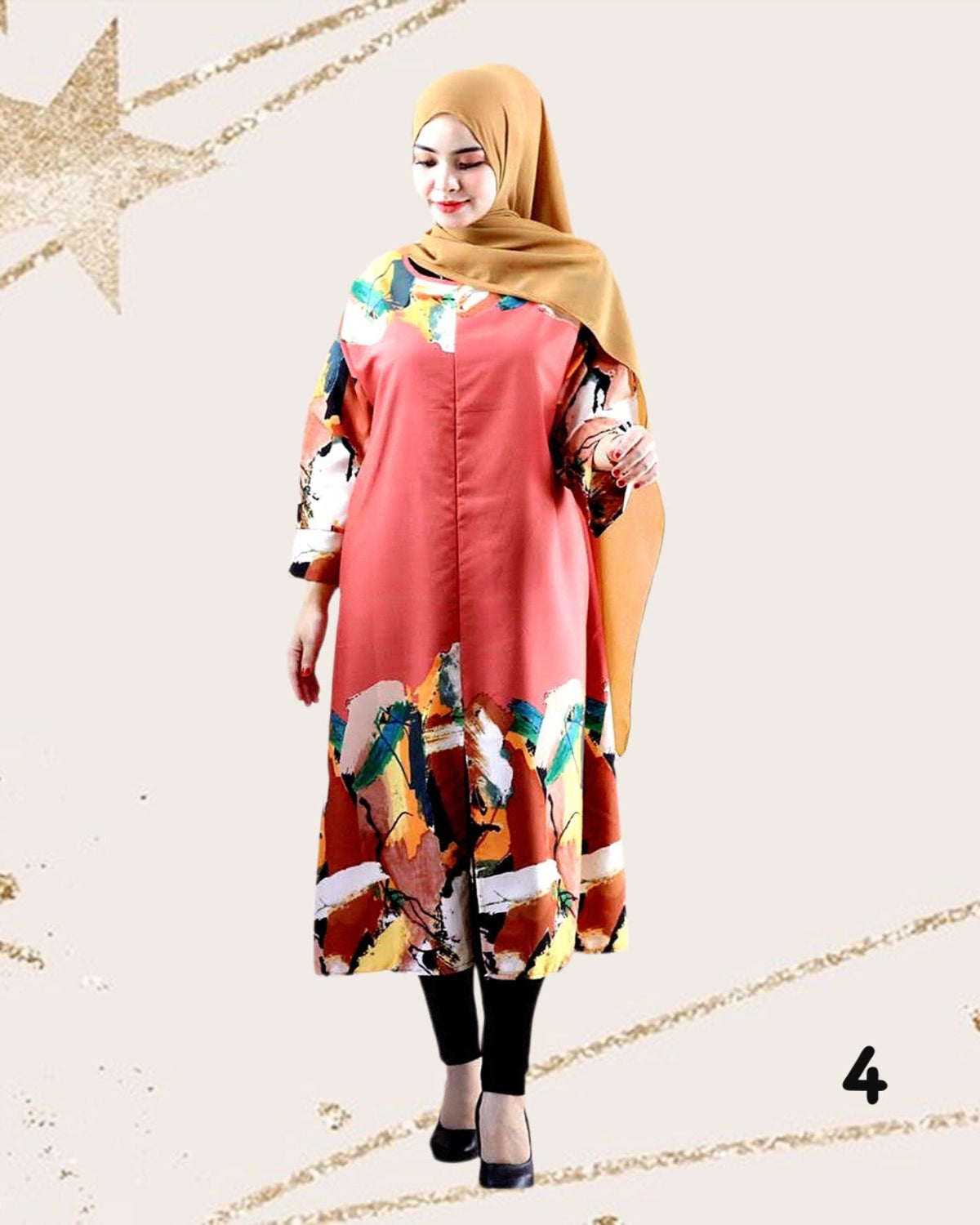 Exclusive Abstract Printed Dress (BLSE- 1002) (#230.KA)