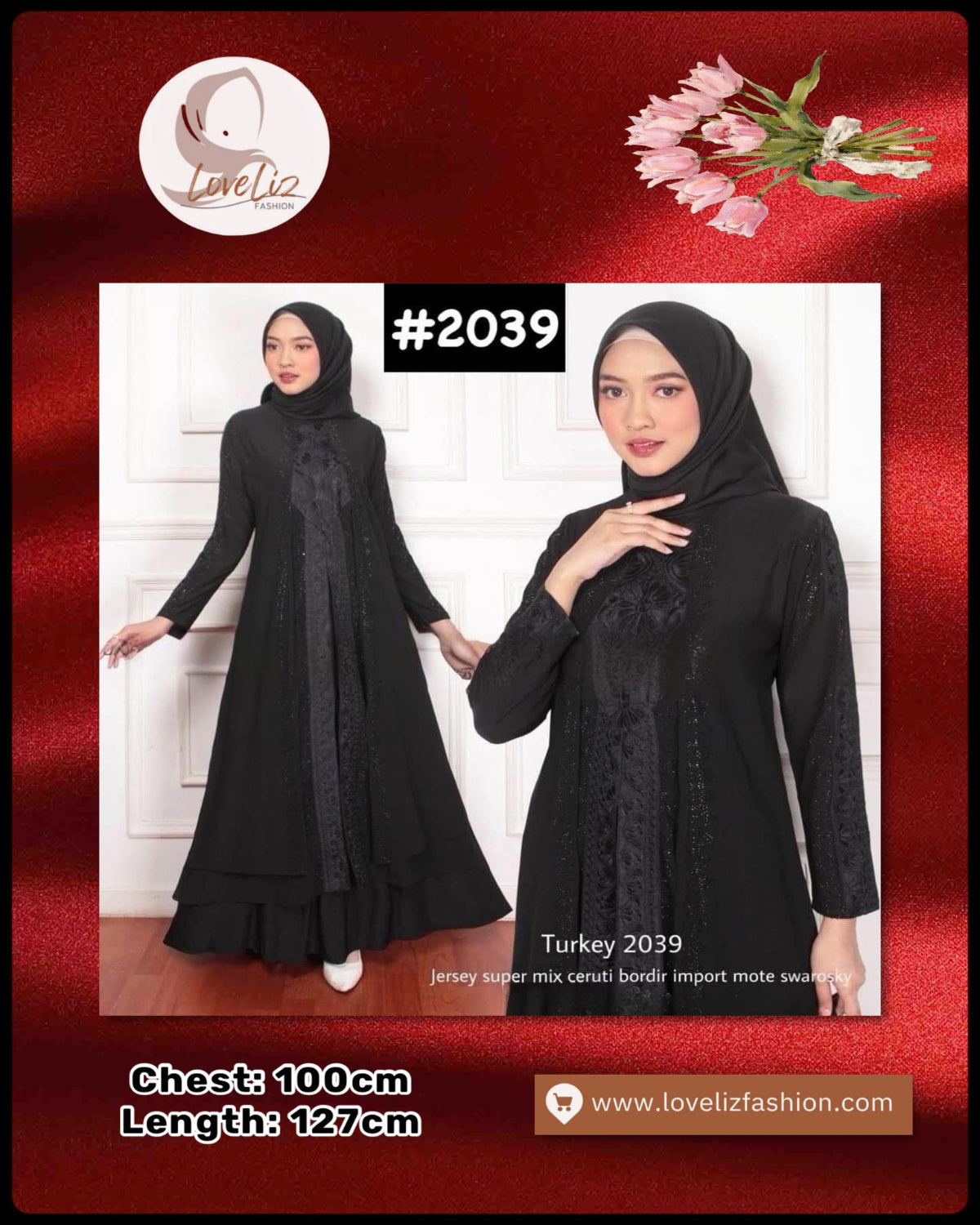 Exclusive Turkey Abaya Black (Series 2009- 2186) (ABYA- 185/205)