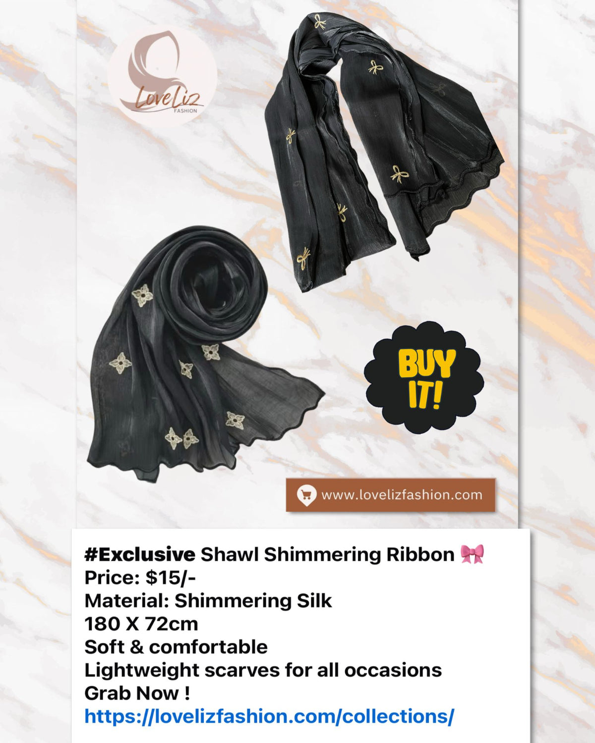 Exclusive Shawl Shimmering Ribbon🎀 (SHWL- 1067) (#ZSKN7)