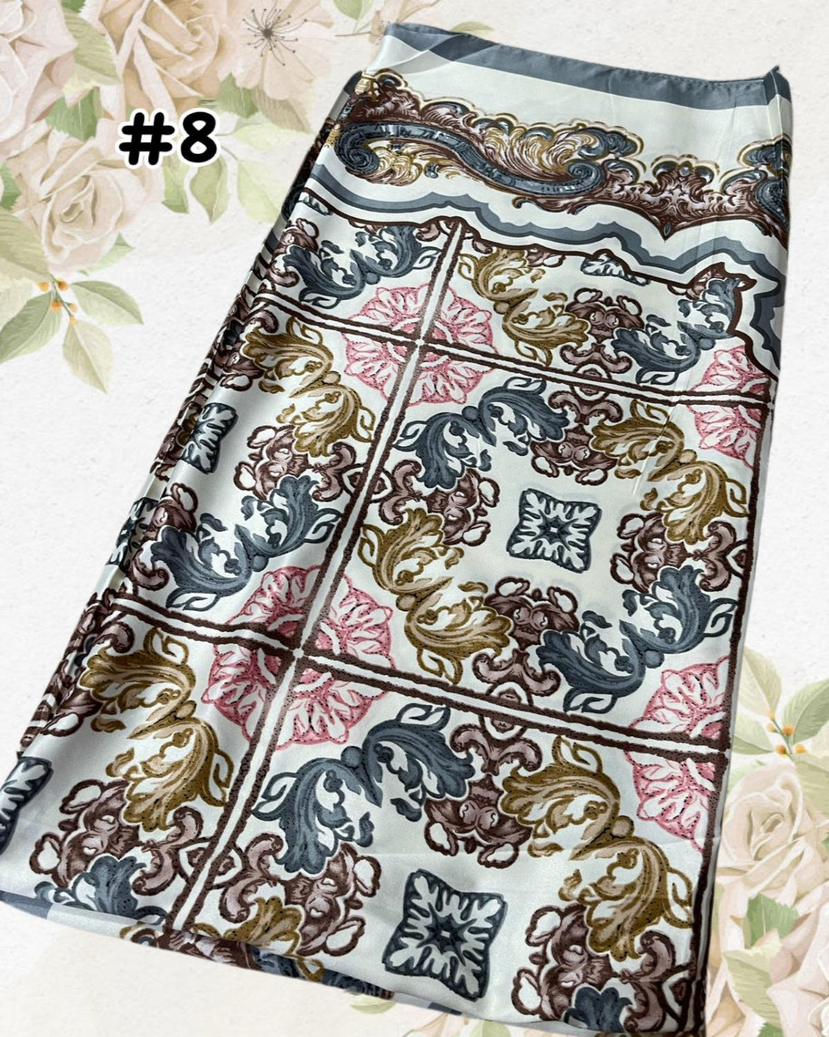 Bawal Satin Printed (BAWL- 1034) Chic & Elegant - Essentials Wear for Muslimah Woman’s Wardrobe