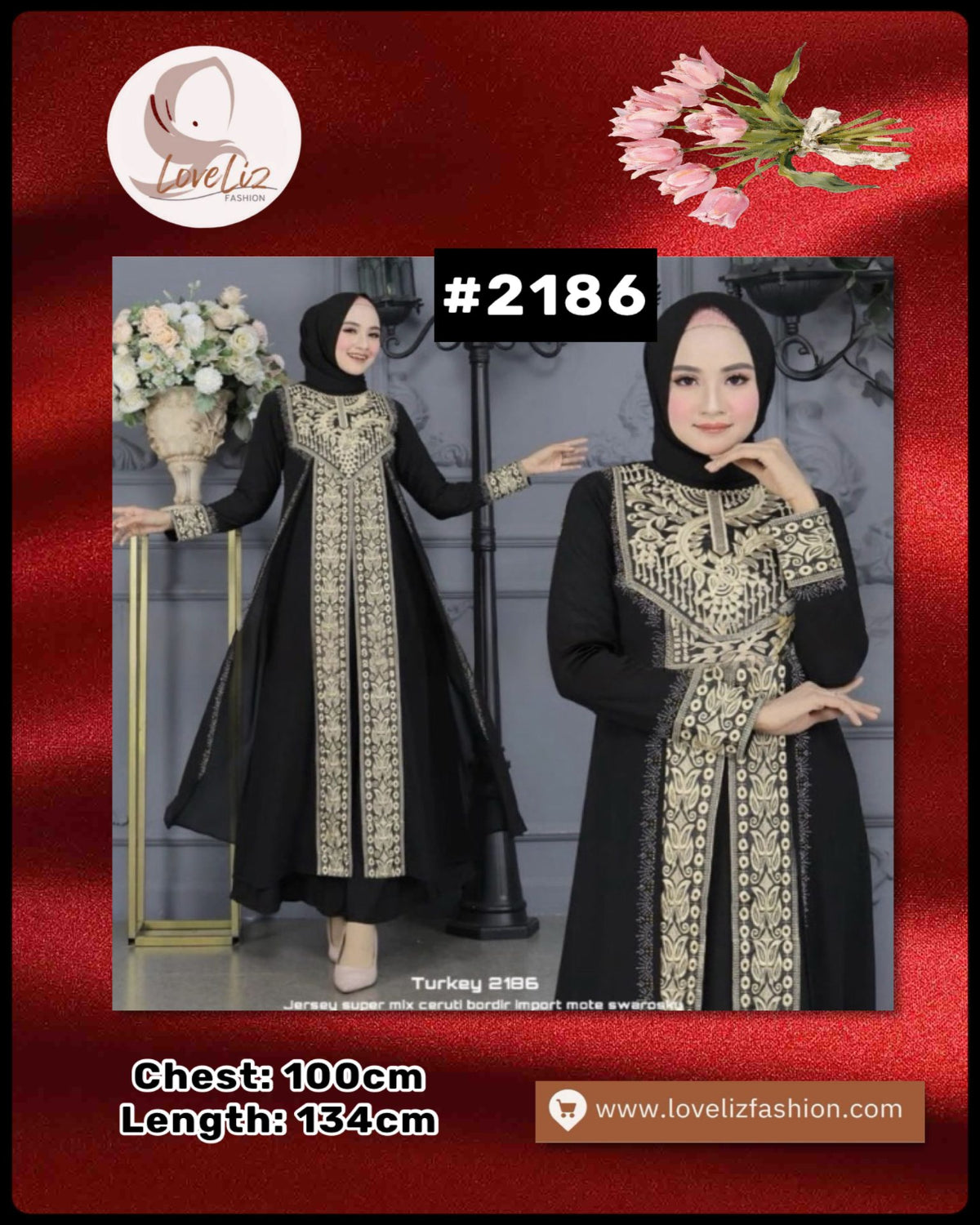 Exclusive Turkey Abaya Black (Series 2009- 2186) (ABYA- 185/205)