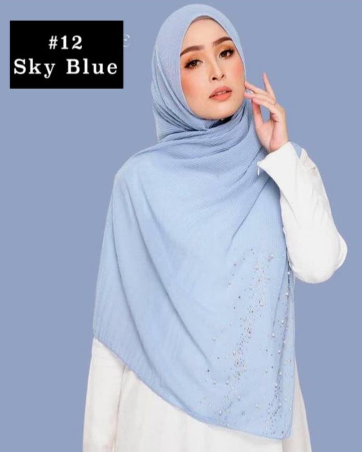 Shawl Chiffon Pleated Crush (SHWL- 1044)