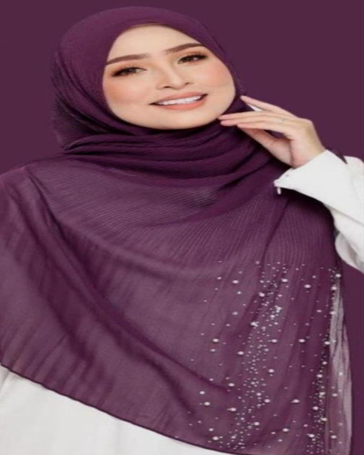 Shawl Chiffon Pleated Crush (SHWL- 1044)