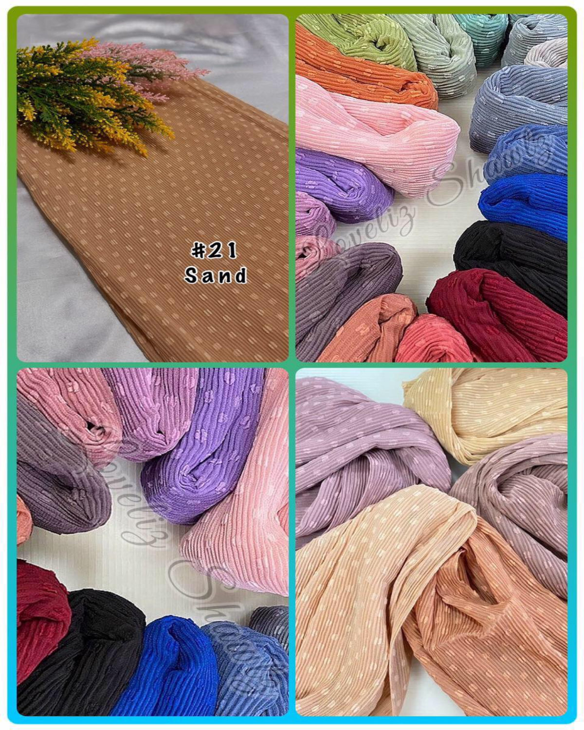 Shawl Crush Pleated Fiona- (SHWL- 1038) Elegant Pleats