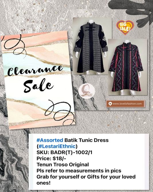 Assorted Batik Tunic Dresses (BADR(T)- 1002/1) (#LestariEthnic) (#PE)
