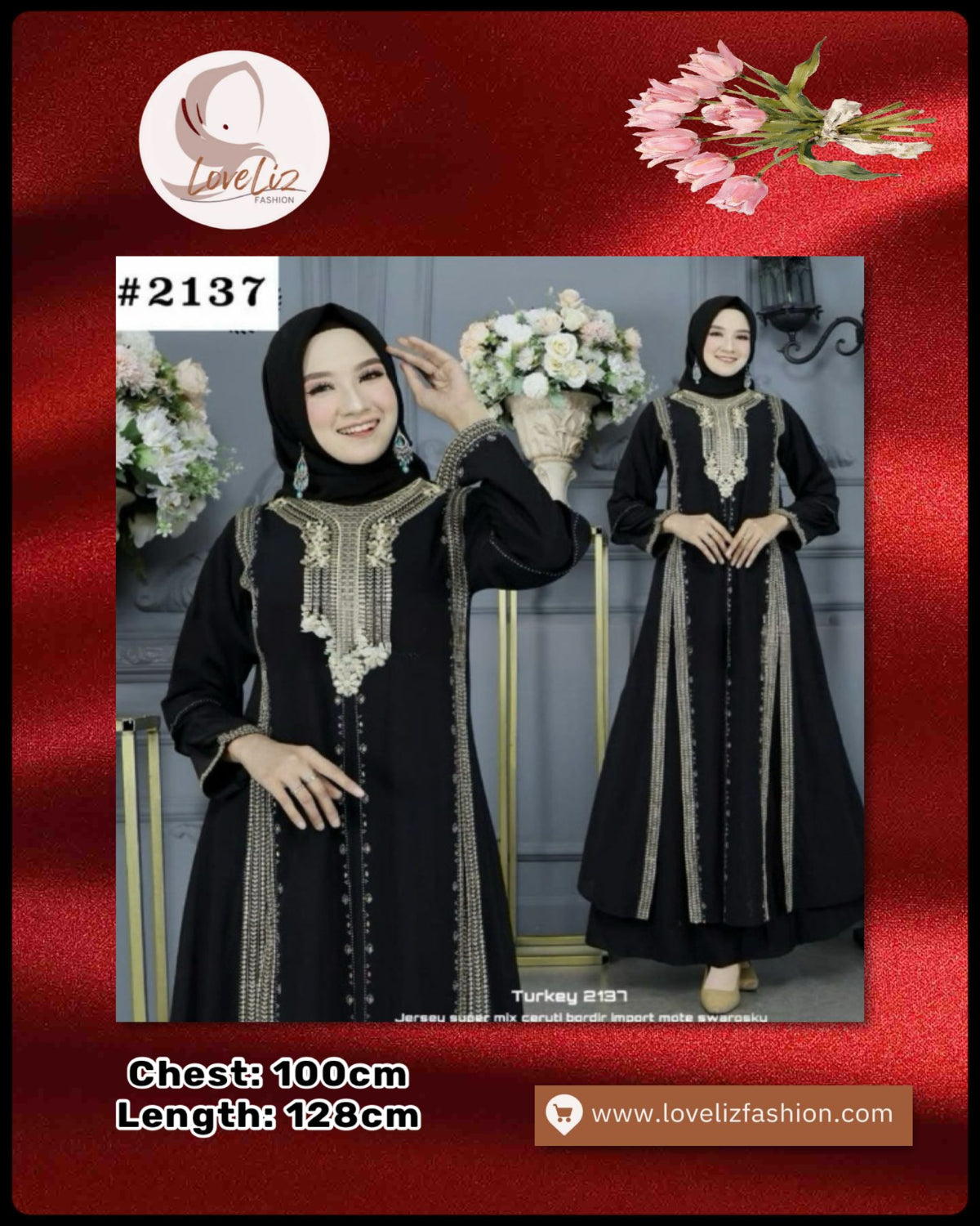 Exclusive Turkey Abaya Black (Series 2009- 2186) (ABYA- 185/205)