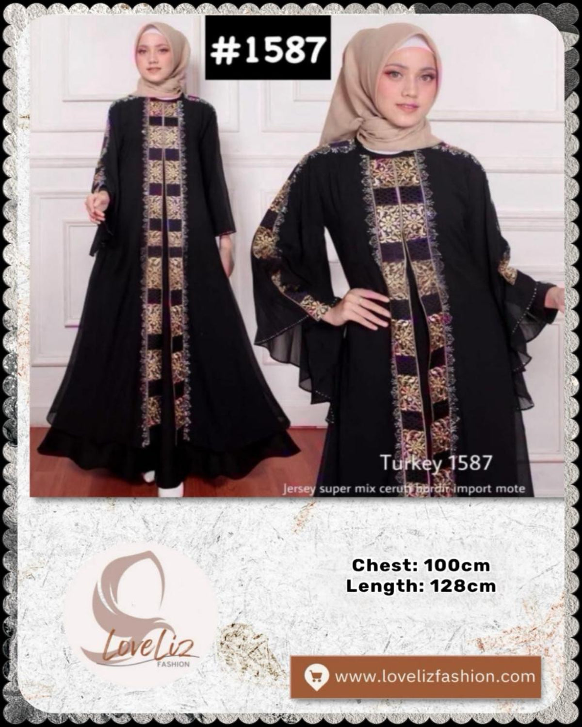 Exclusive Turkey Abaya in Black (Series 1199- 1925) (ABYA- 185/205)