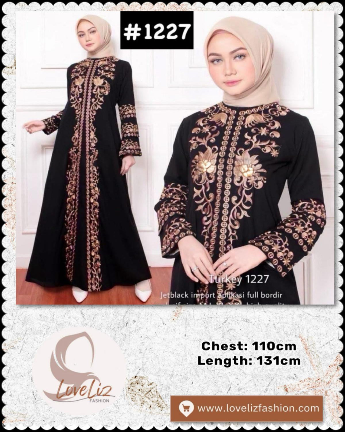 Exclusive Turkey Abaya in Black (Series 1199- 1925) (ABYA- 185/205)