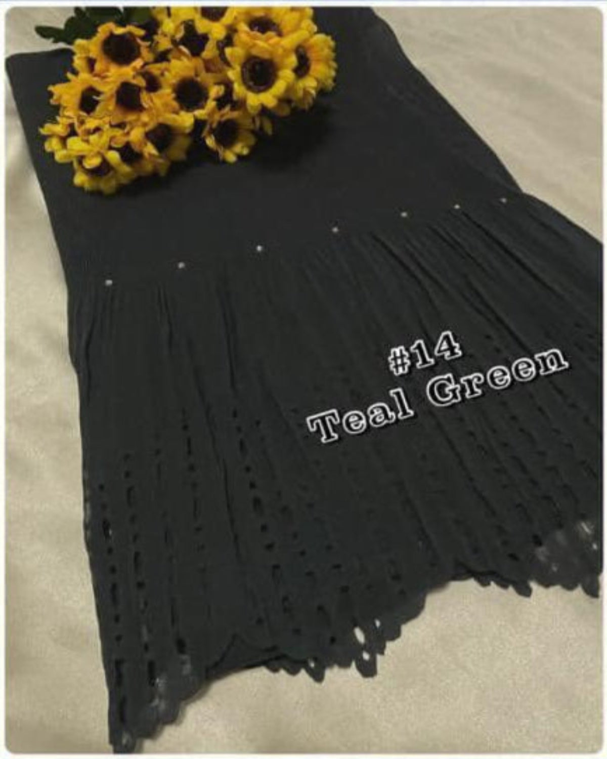 Shawl Pleated Laser Cut Batu (SHWL- 1043)