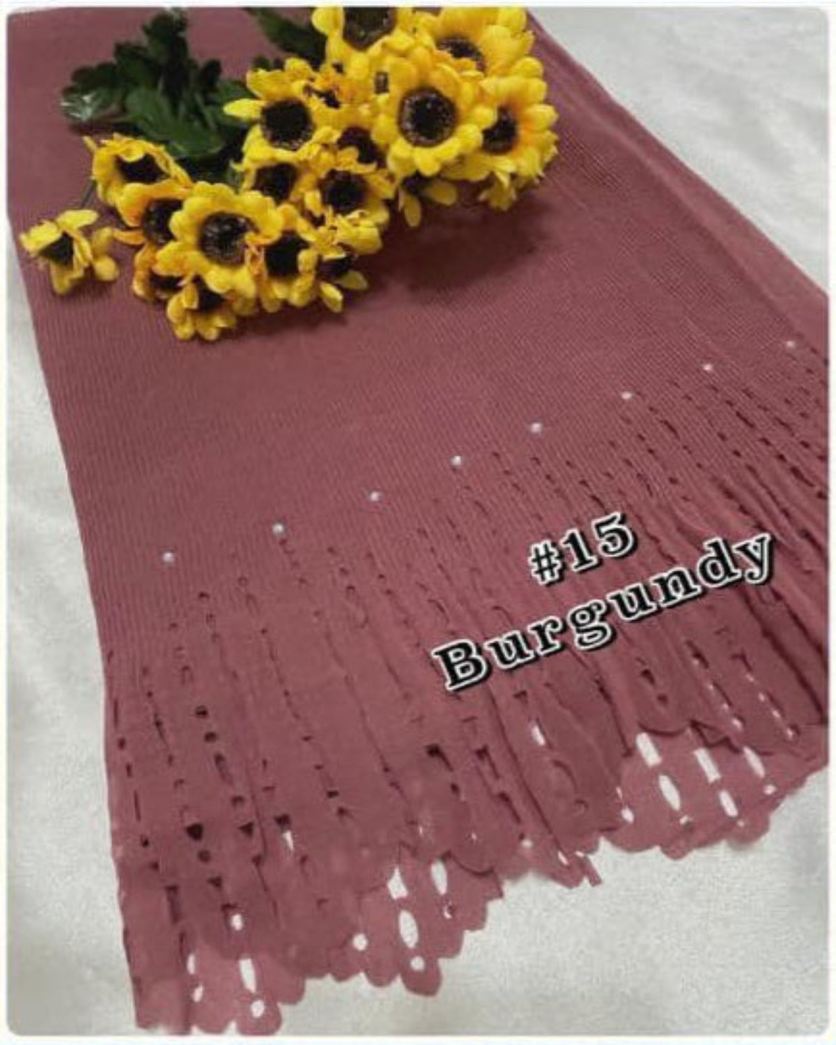 Shawl Pleated Laser Cut Batu (SHWL- 1043)