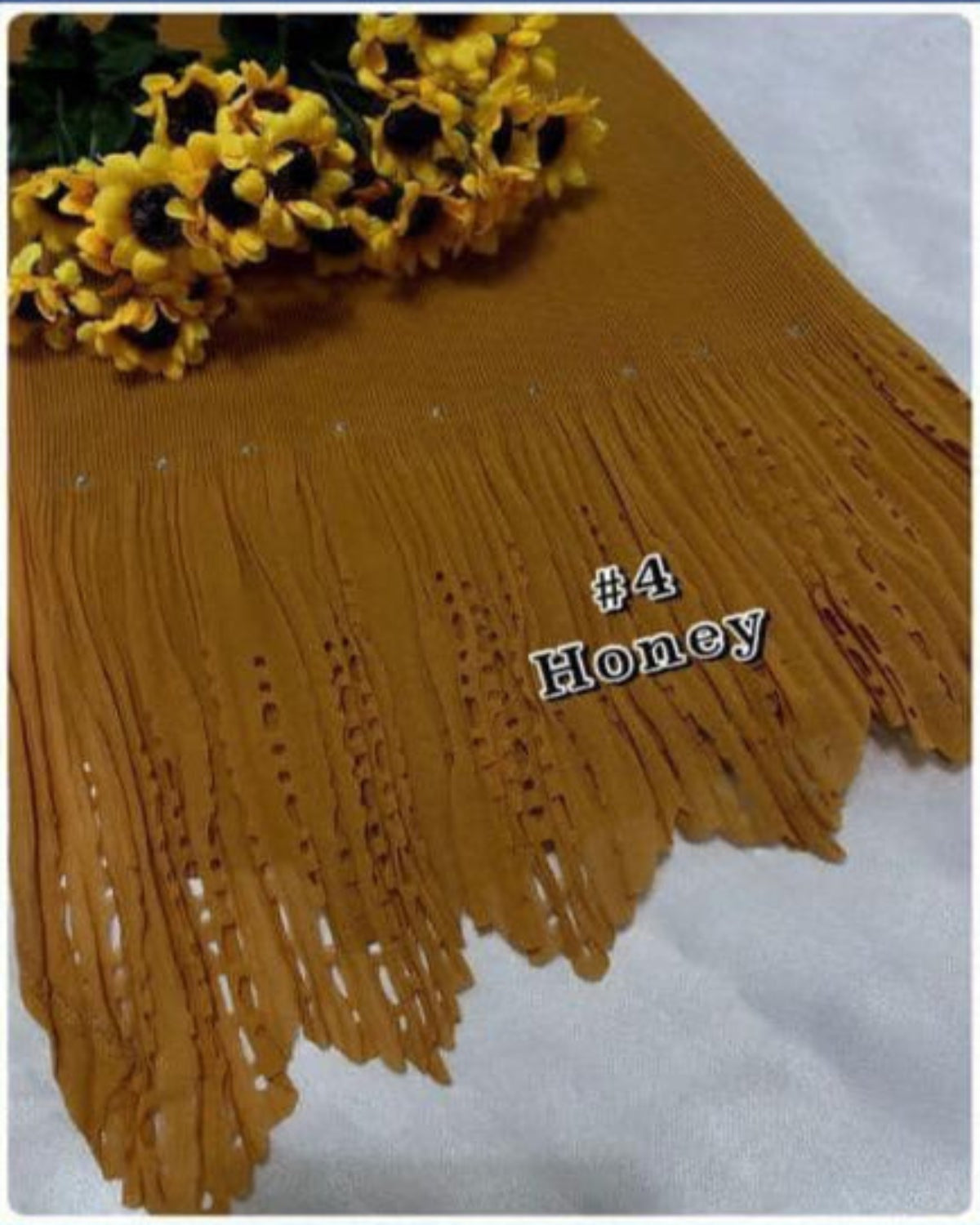 Shawl Pleated Laser Cut Batu (SHWL- 1043)