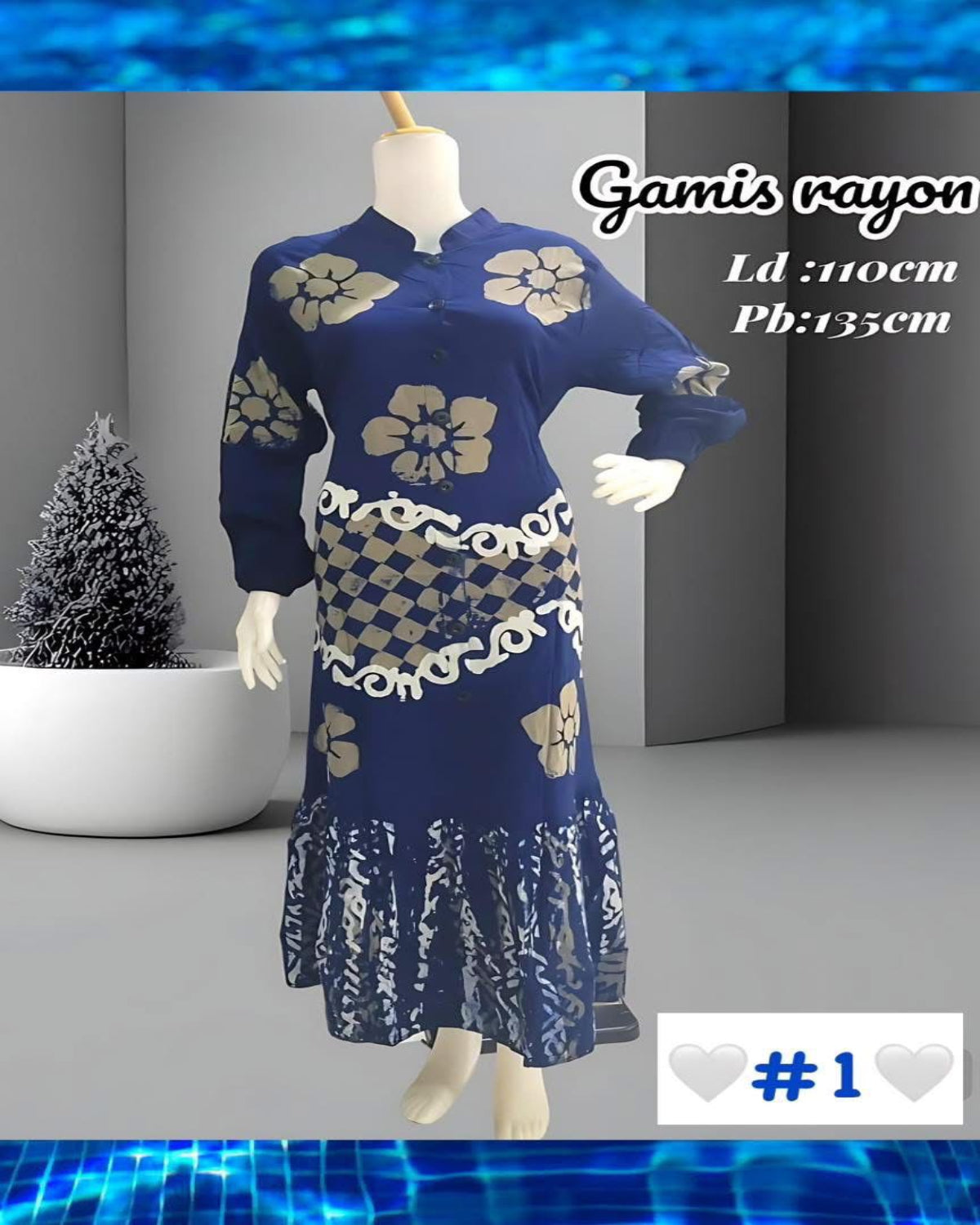Long Dress Batik Rayon (LODR- 1012) (#ANT) - Traditional Artistry Meets Modern Twist