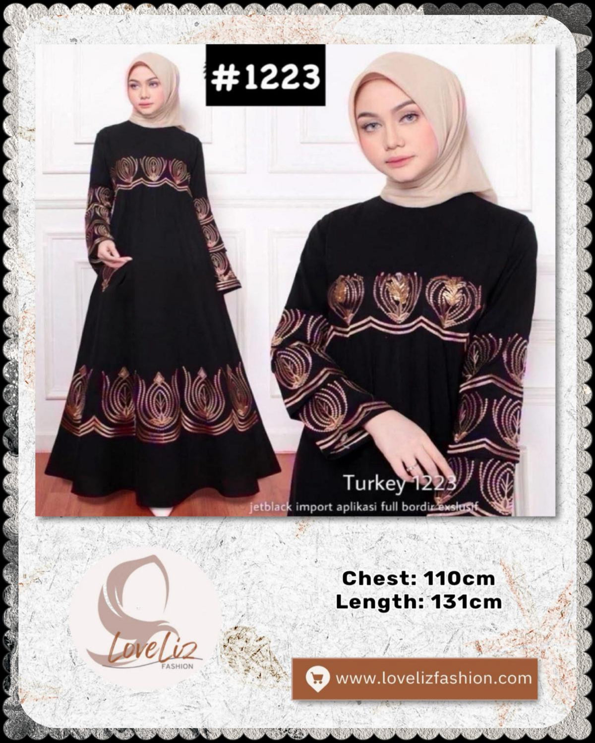 Exclusive Turkey Abaya in Black (Series 1199- 1925) (ABYA- 185/205)