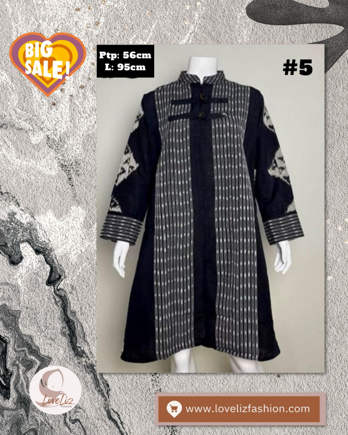 Assorted Batik Tunic Dresses (BADR(T)- 1002/1) (#LestariEthnic) (#PE)