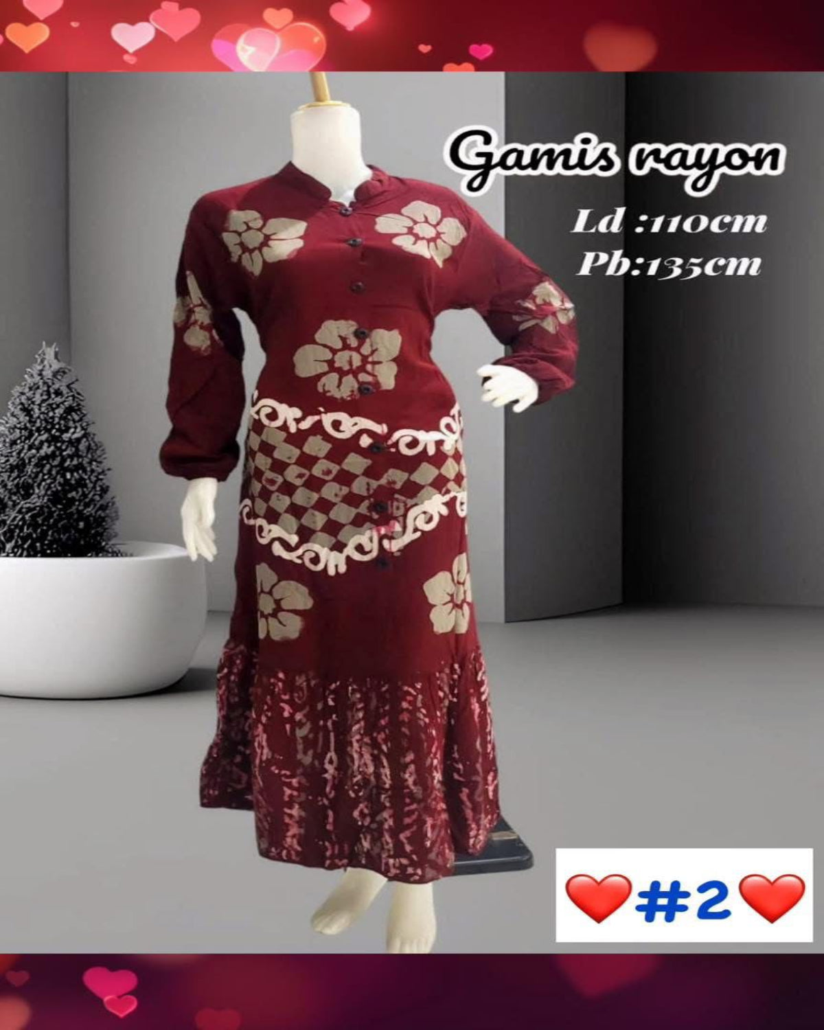 Long Dress Batik Rayon (LODR- 1012) (#ANT) - Traditional Artistry Meets Modern Twist