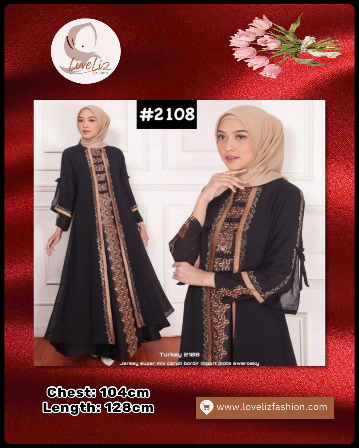 Exclusive Turkey Abaya Black (Series 2009- 2186) (ABYA- 185/205)