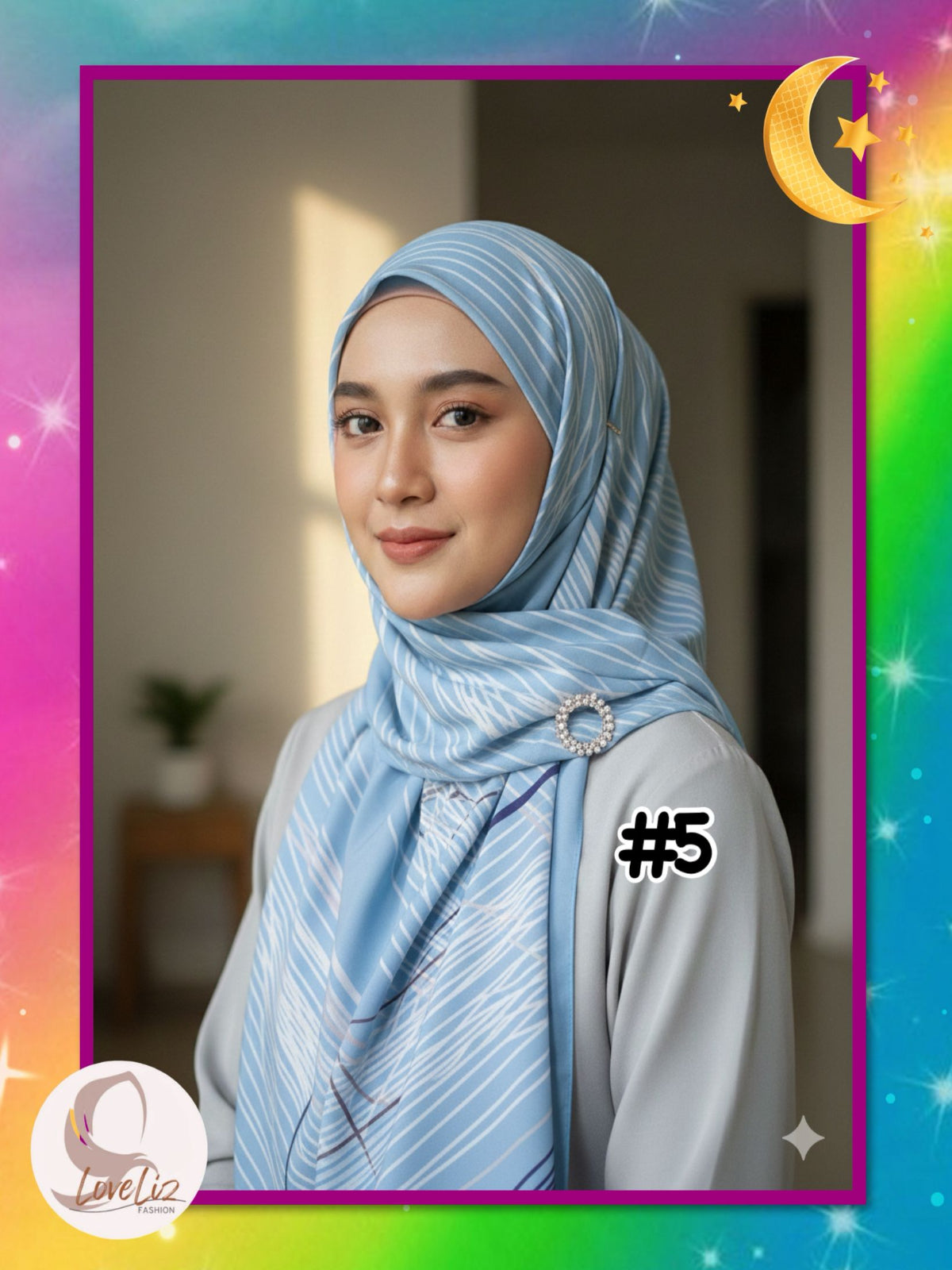 Abstract Geometric Heavy Chiffon Shawl (SHL_0226/003)