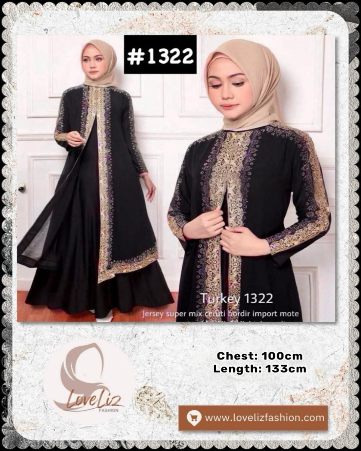 Exclusive Turkey Abaya in Black (Series 1199- 1925) (ABYA- 185/205)