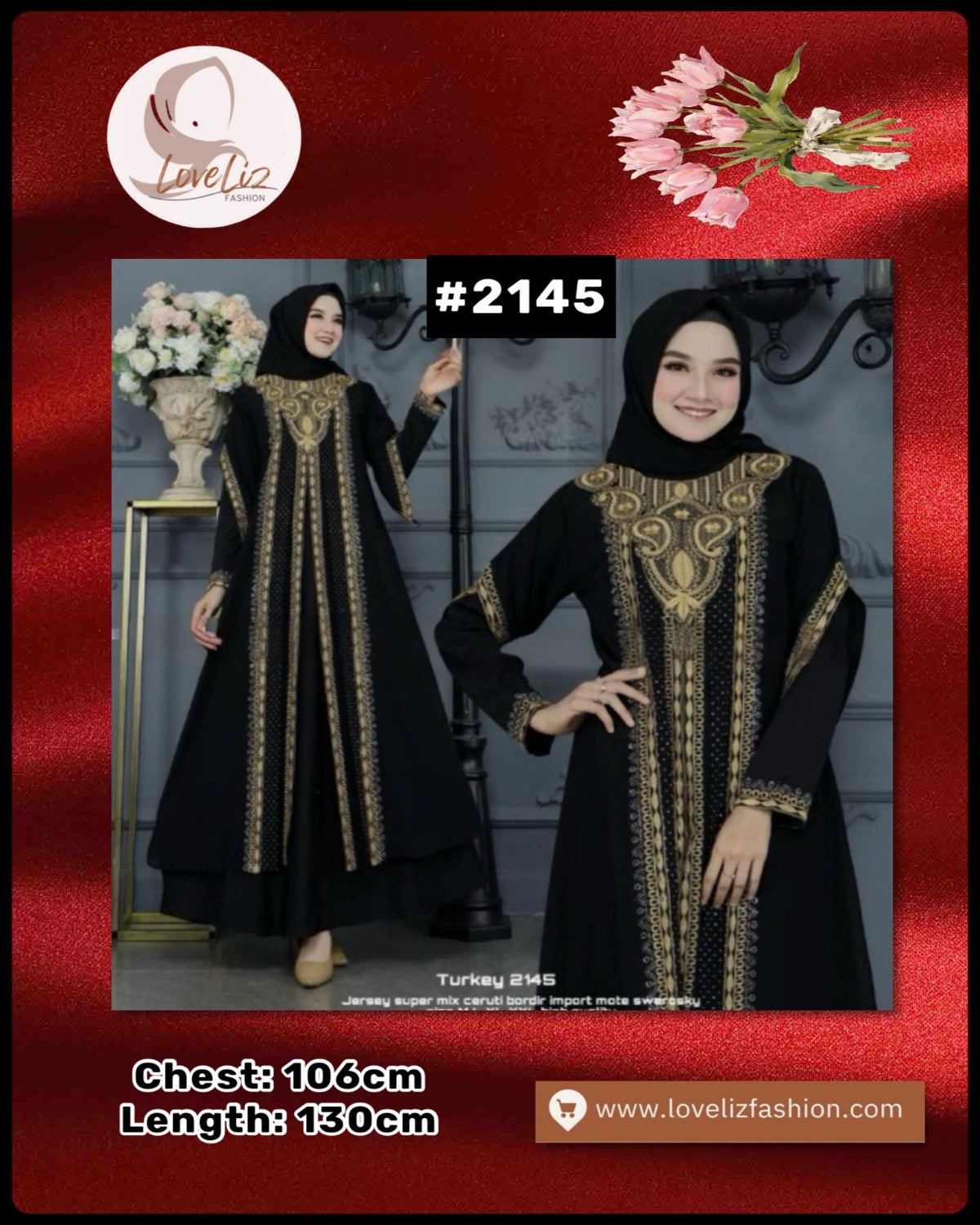 Exclusive Turkey Abaya Black (Series 2009- 2186) (ABYA- 185/205)