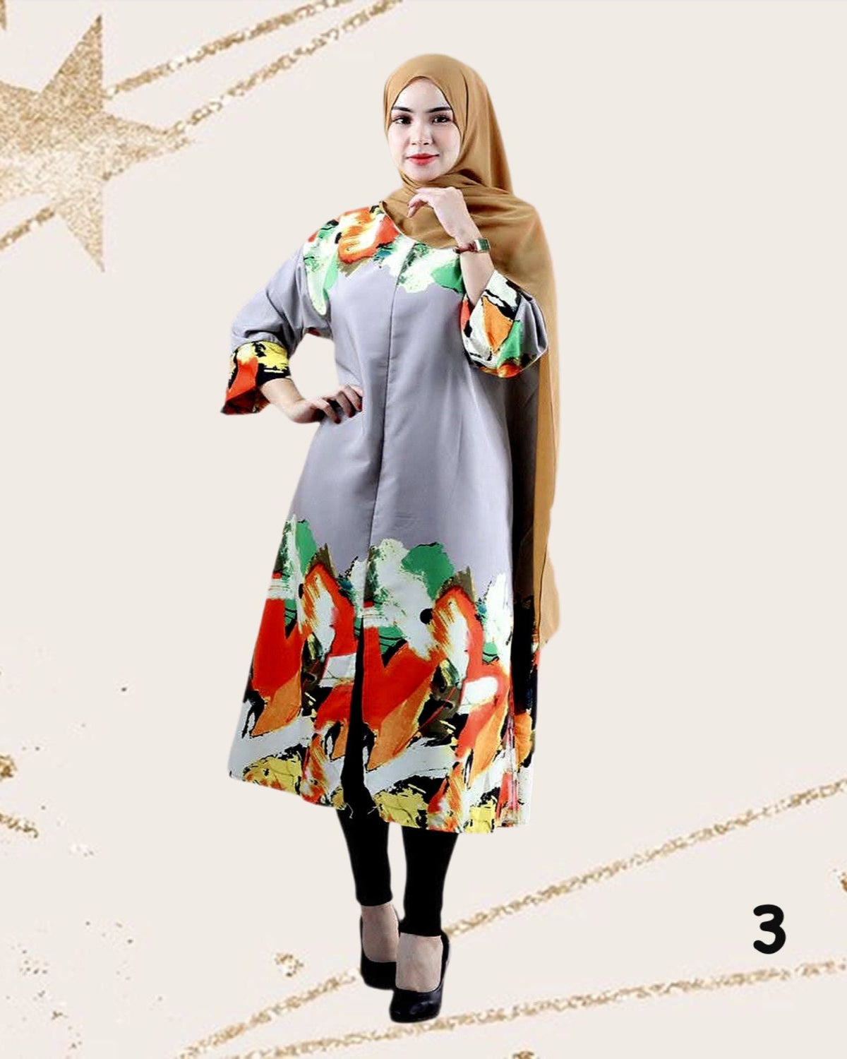 Exclusive Abstract Printed Dress (BLSE- 1002) (#230.KA)