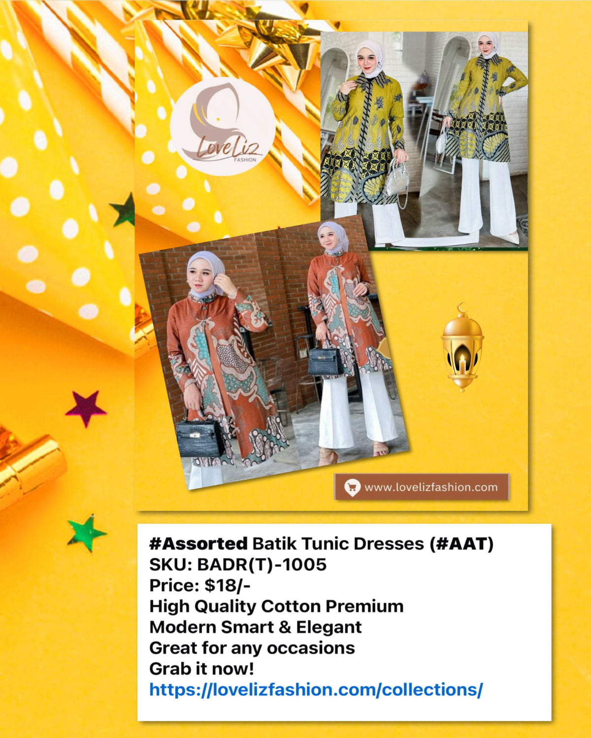 Assorted Batik Tunic Dresses (BADR(T)- 1005) (#AAT)
