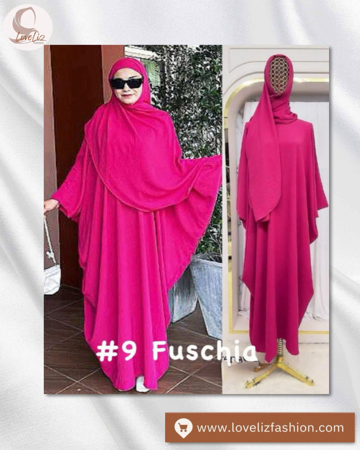 Long Dress + Instant Hijab (LODR- 1002A) (#P104KNG) - Essentials in Woman's Wardrobe
