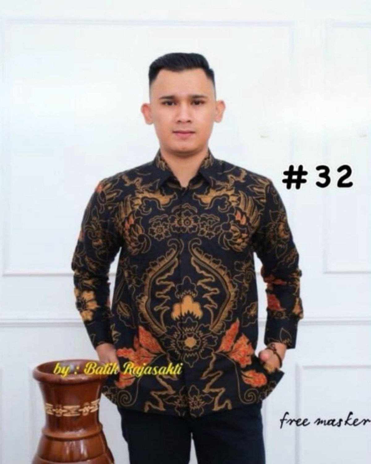 Long Sleeves Shirts Series Batik Solo- (BASO(L)- 1002) (#PE)