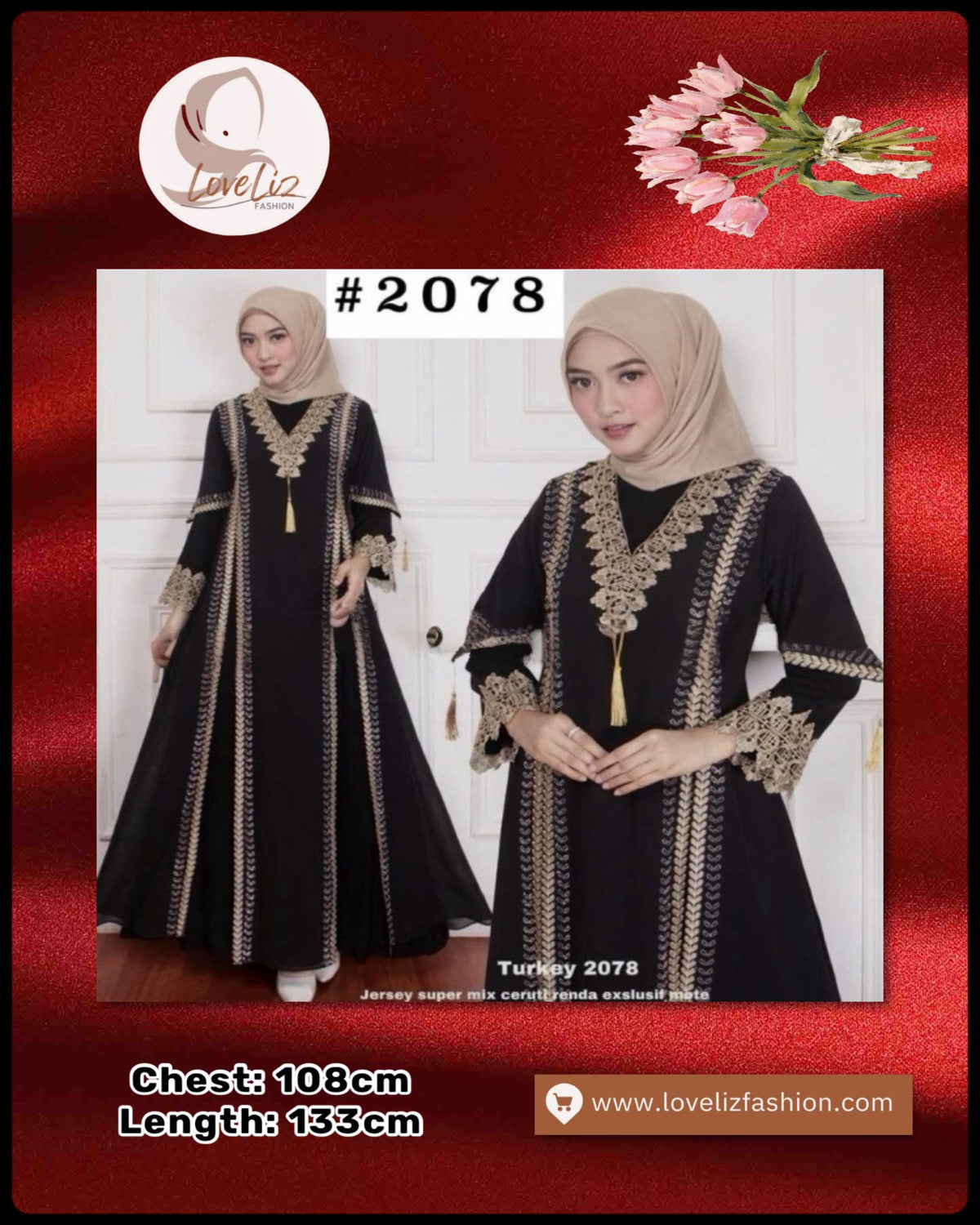 Exclusive Turkey Abaya Black (Series 2009- 2186) (ABYA- 185/205)