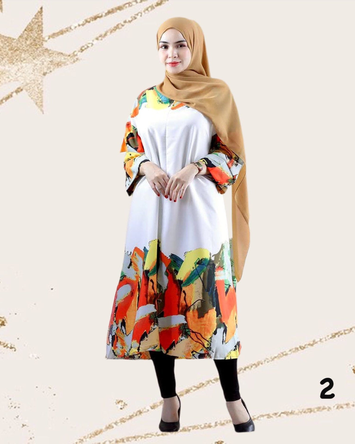 Exclusive Abstract Printed Dress (BLSE- 1002) (#230.KA)