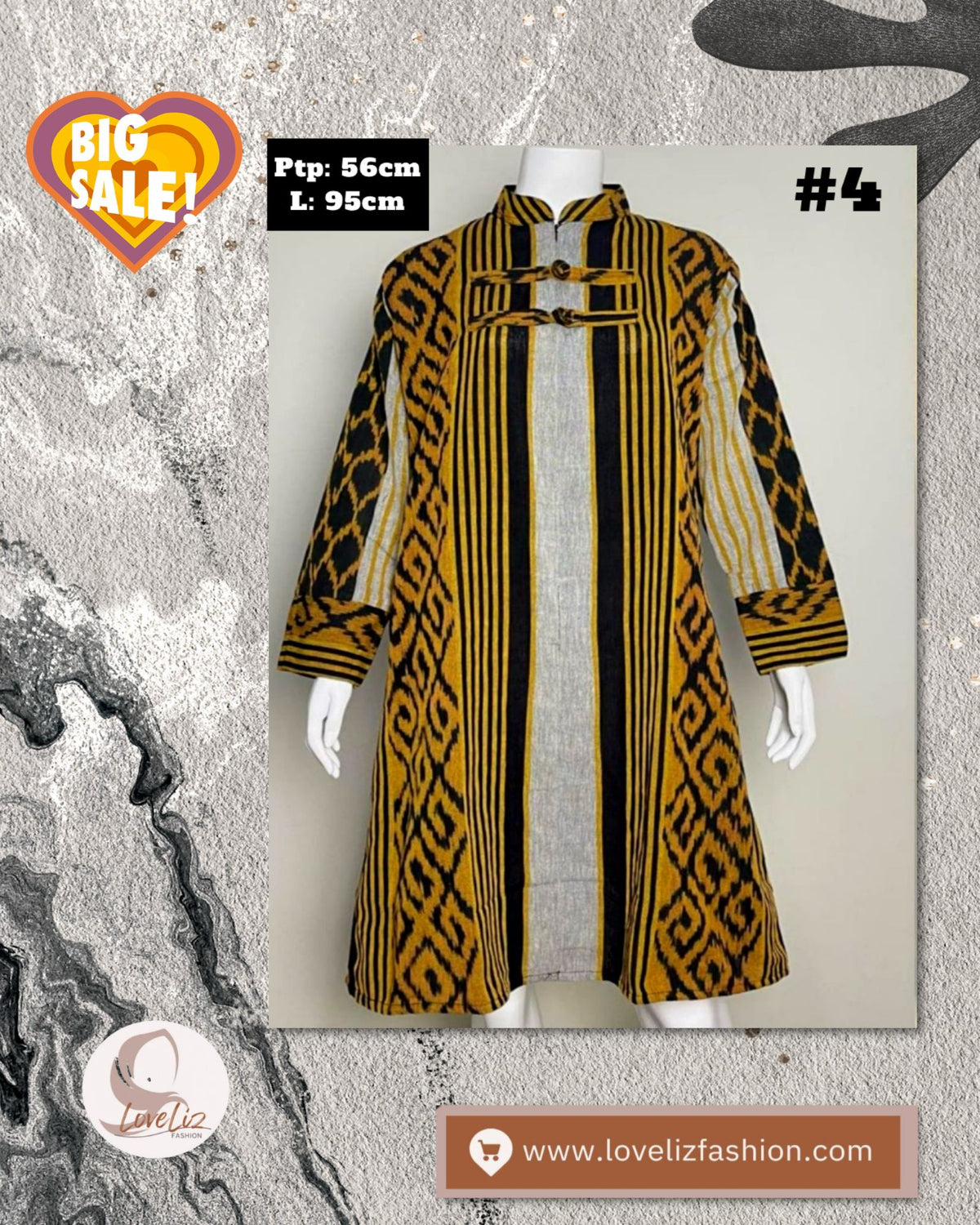 Assorted Batik Tunic Dresses (BADR(T)- 1002/1) (#LestariEthnic) (#PE)