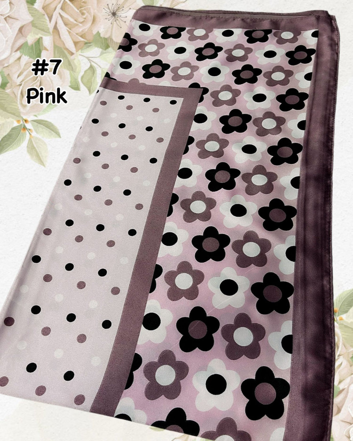 Bawal Satin Printed (BAWL- 1034) Chic & Elegant - Essentials Wear for Muslimah Woman’s Wardrobe