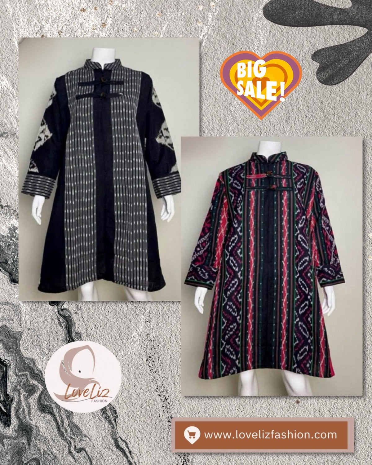 Assorted Batik Tunic Dresses (BADR(T)- 1002/1) (#LestariEthnic) (#PE)