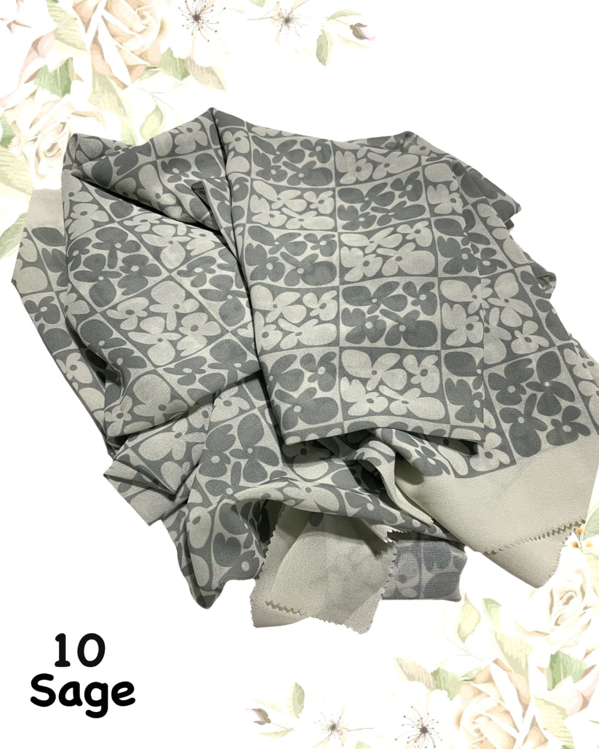 Shawl Korean Chiffon Pleated Laser Cut - A Fusion of Tradition and Trend (SHWL- 1058)