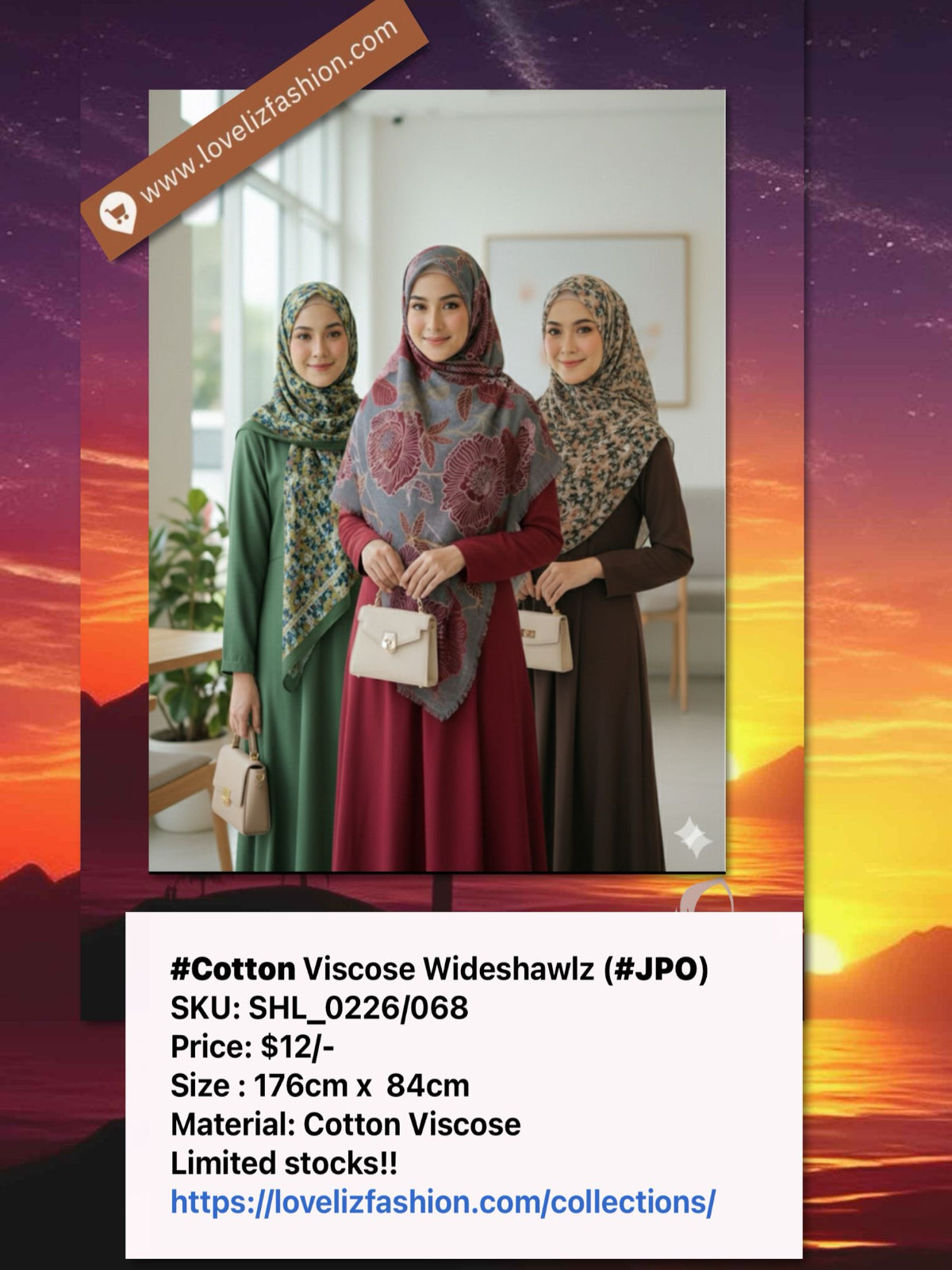 Cotton Viscose Wideshawlz (SHL_0226/068) (#JPO)