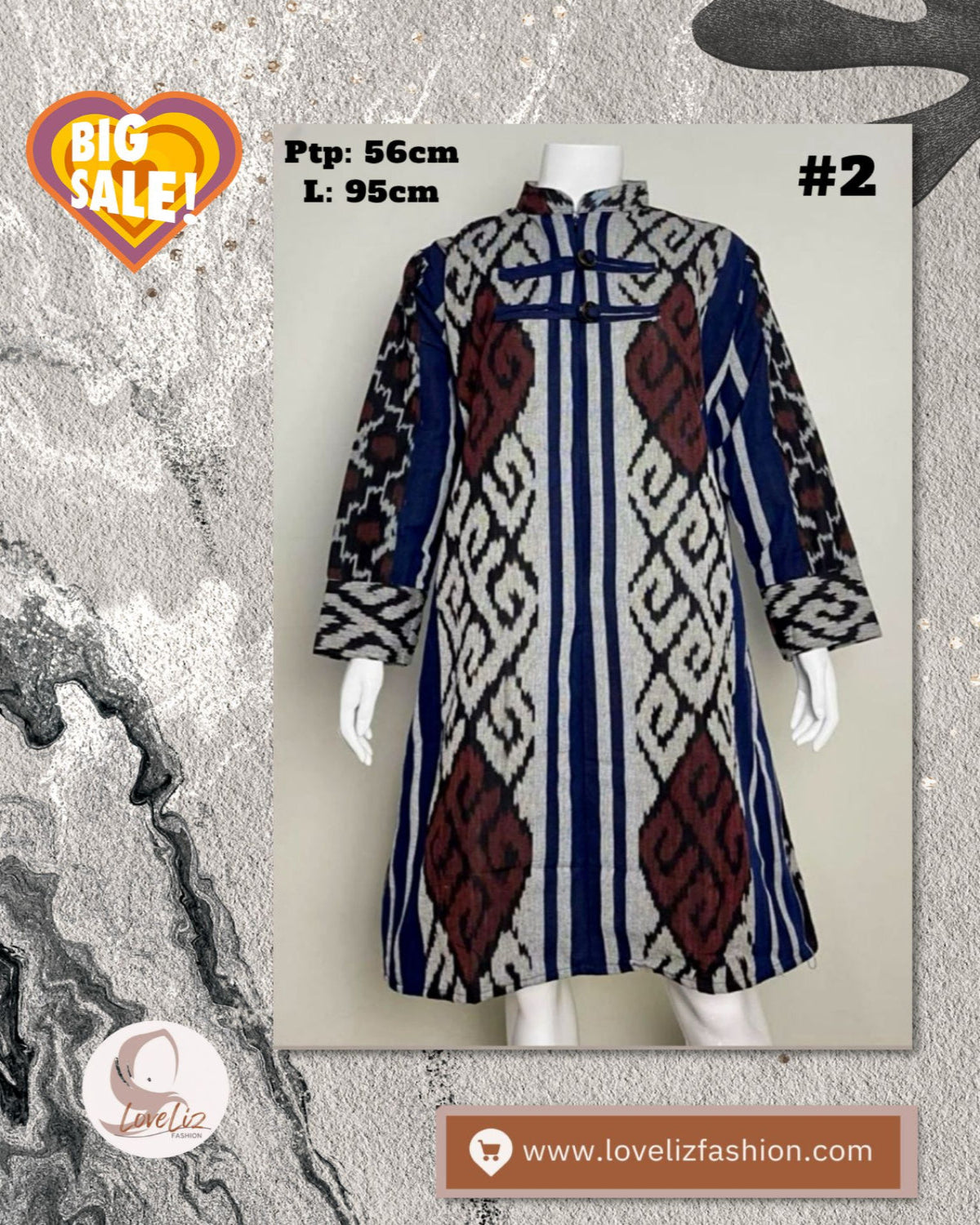 Assorted Batik Tunic Dresses (BADR(T)- 1002/1) (#LestariEthnic) (#PE)