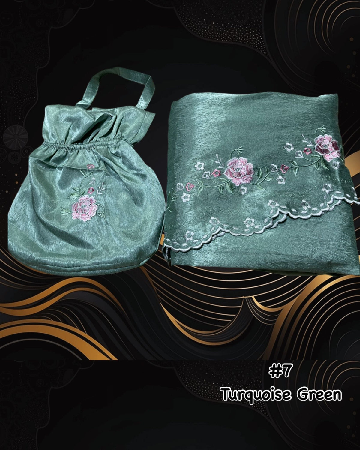 Exclusive Telekung Jacquard Satin w Oval Bag (TLKG- 1030A) (#AT)
