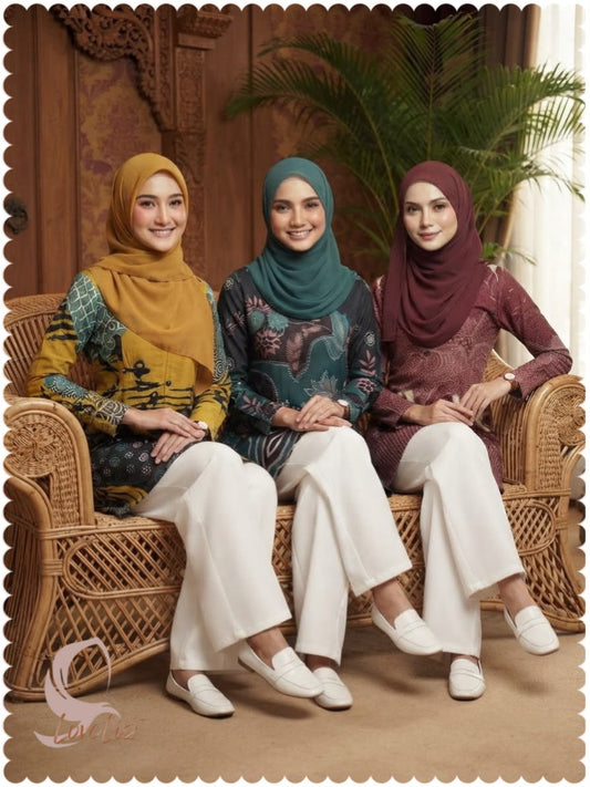 Batik Front Button Tunic (BADR_1026/007) (#ANIS........) (🔥2 pcs for $25/- 🔥)
