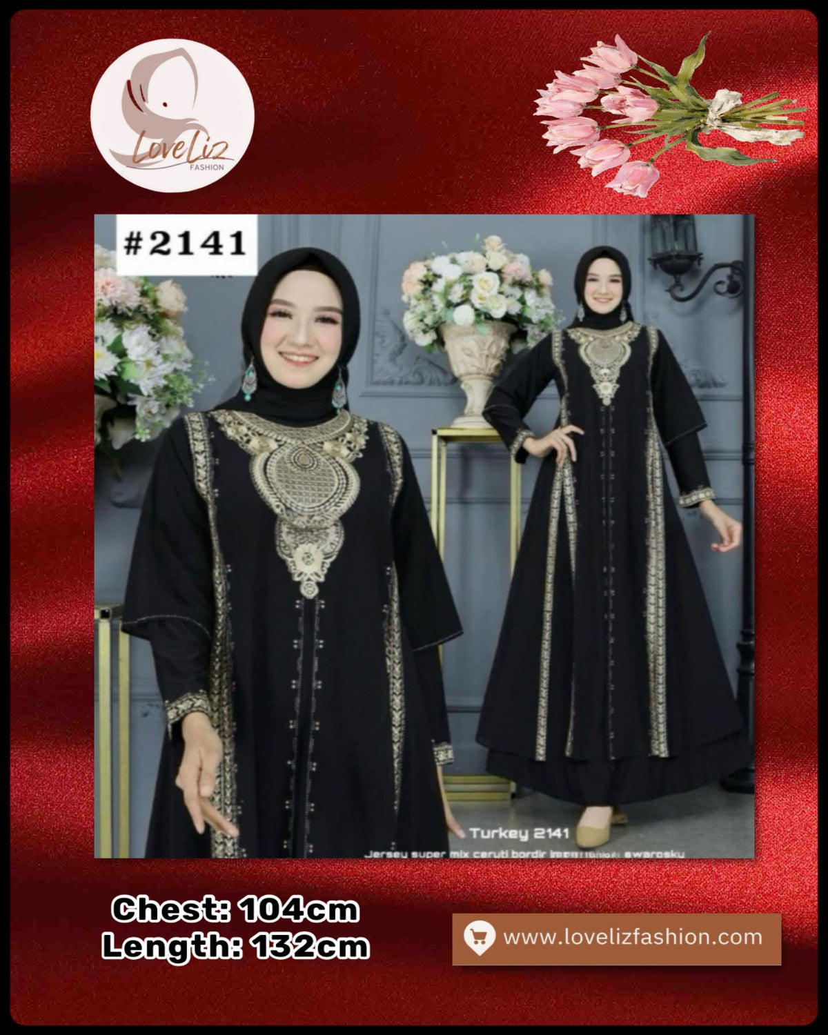 Exclusive Turkey Abaya Black (Series 2009- 2186) (ABYA- 185/205)
