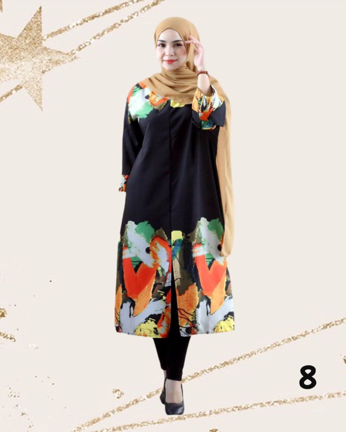 Exclusive Abstract Printed Dress (BLSE- 1002) (#230.KA)