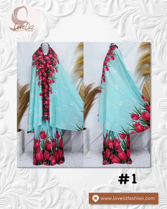 Telekung Tulip & Assorted Designs (TLKG- 1021)
