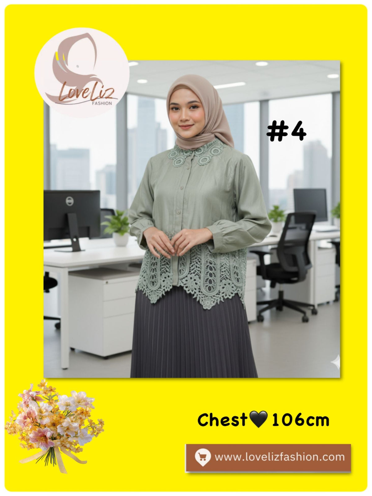 TOP Collar Embroidery Blouse (BLSE-1028) (#IDTA)