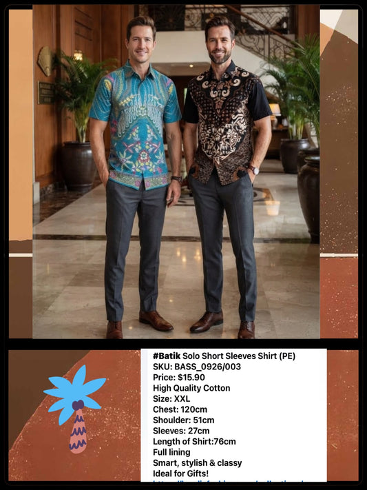 Batik Solo Short Sleeves Shirt- (BASS_0926/003) (#PE)