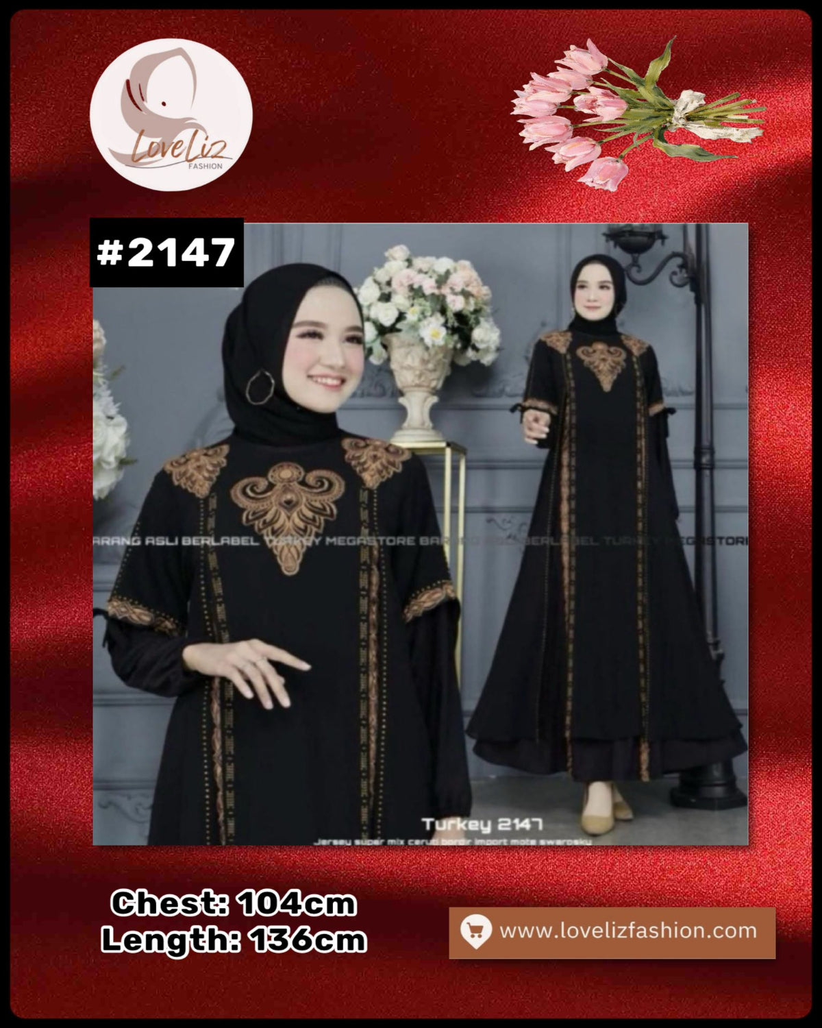 Exclusive Turkey Abaya Black (Series 2009- 2186) (ABYA- 185/205)