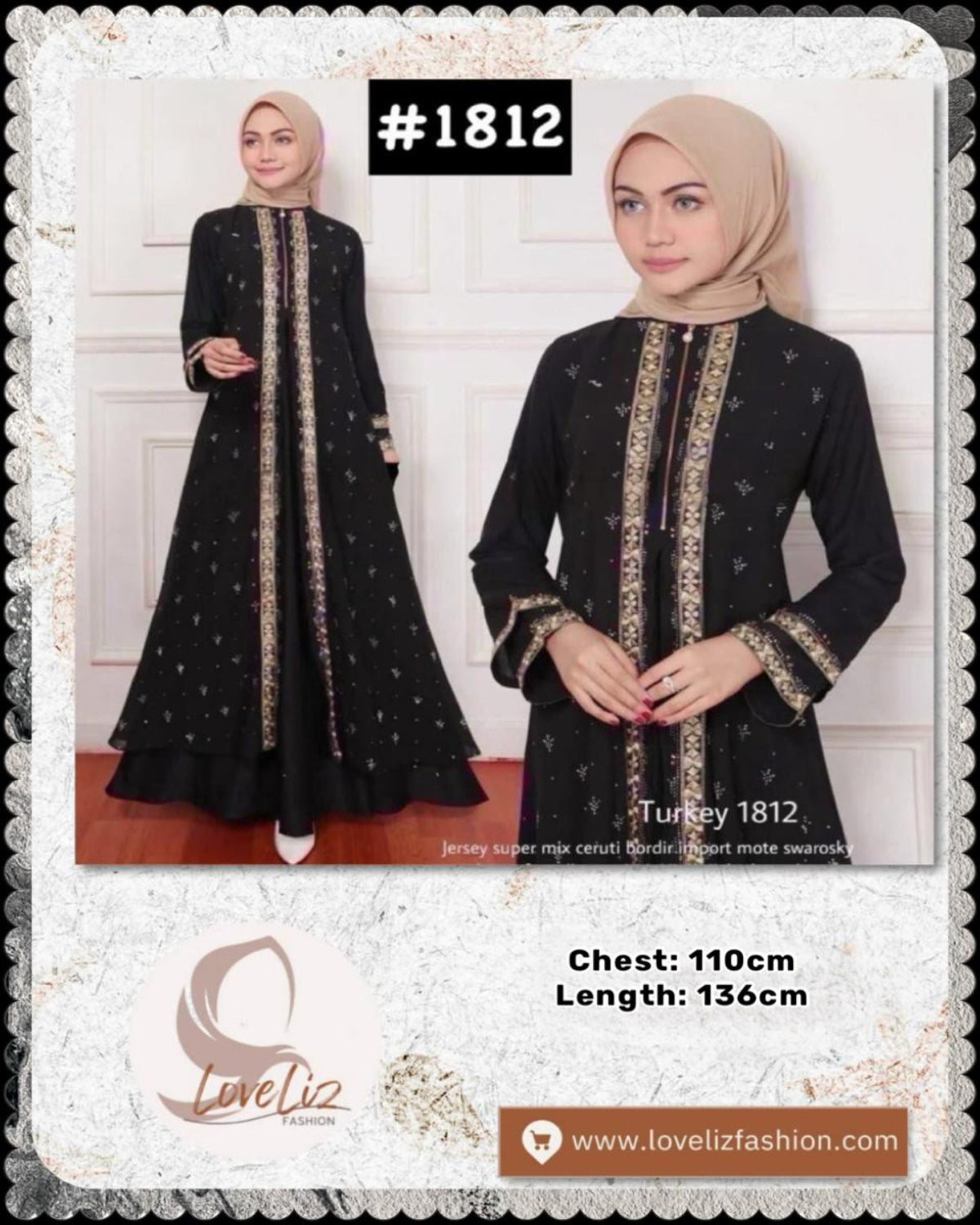 Exclusive Turkey Abaya in Black (Series 1199- 1925) (ABYA- 185/205)