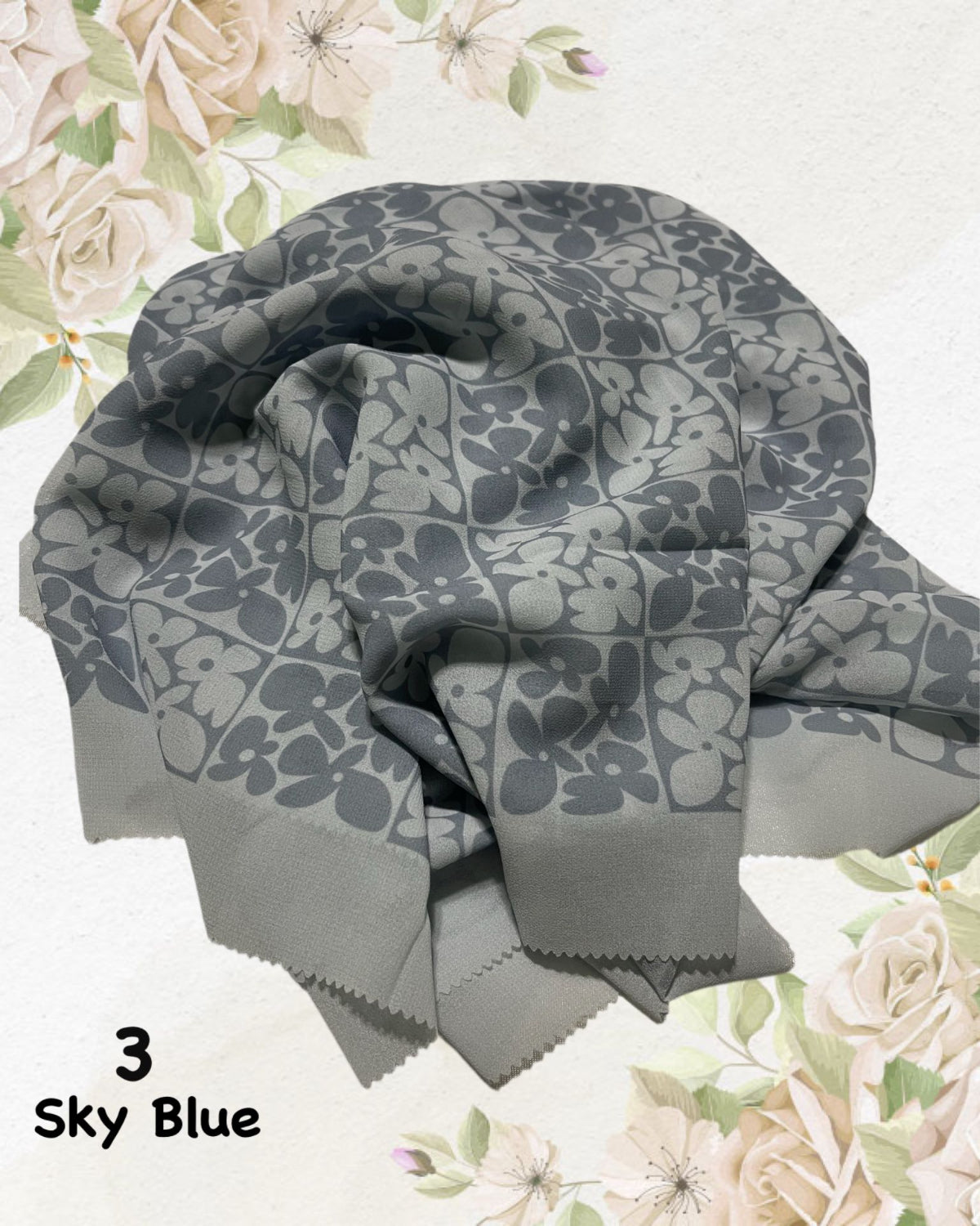 Shawl Korean Chiffon Pleated Laser Cut - A Fusion of Tradition and Trend (SHWL- 1058)