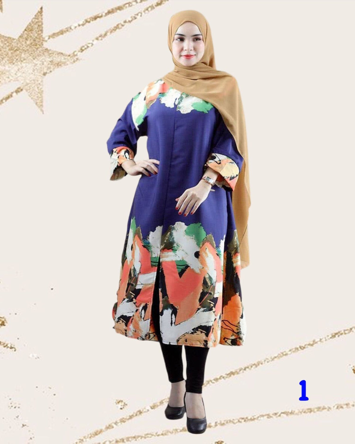 Exclusive Abstract Printed Dress (BLSE- 1002) (#230.KA)