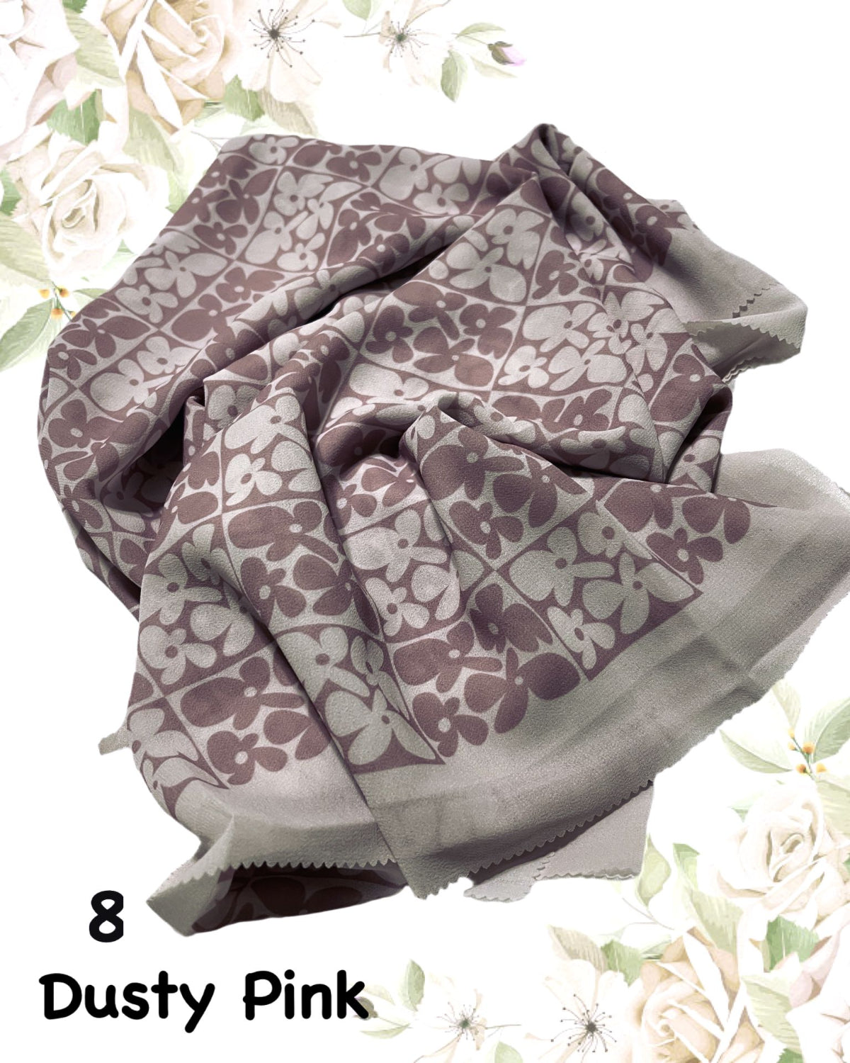 Shawl Korean Chiffon Pleated Laser Cut - A Fusion of Tradition and Trend (SHWL- 1058)