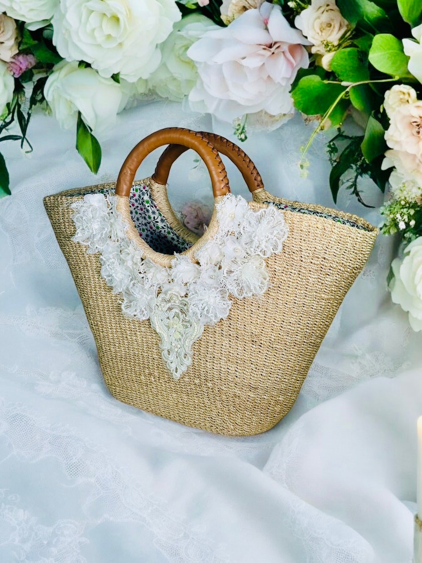 Lace Serenity Handwoven Tote by Zuri WearableArt